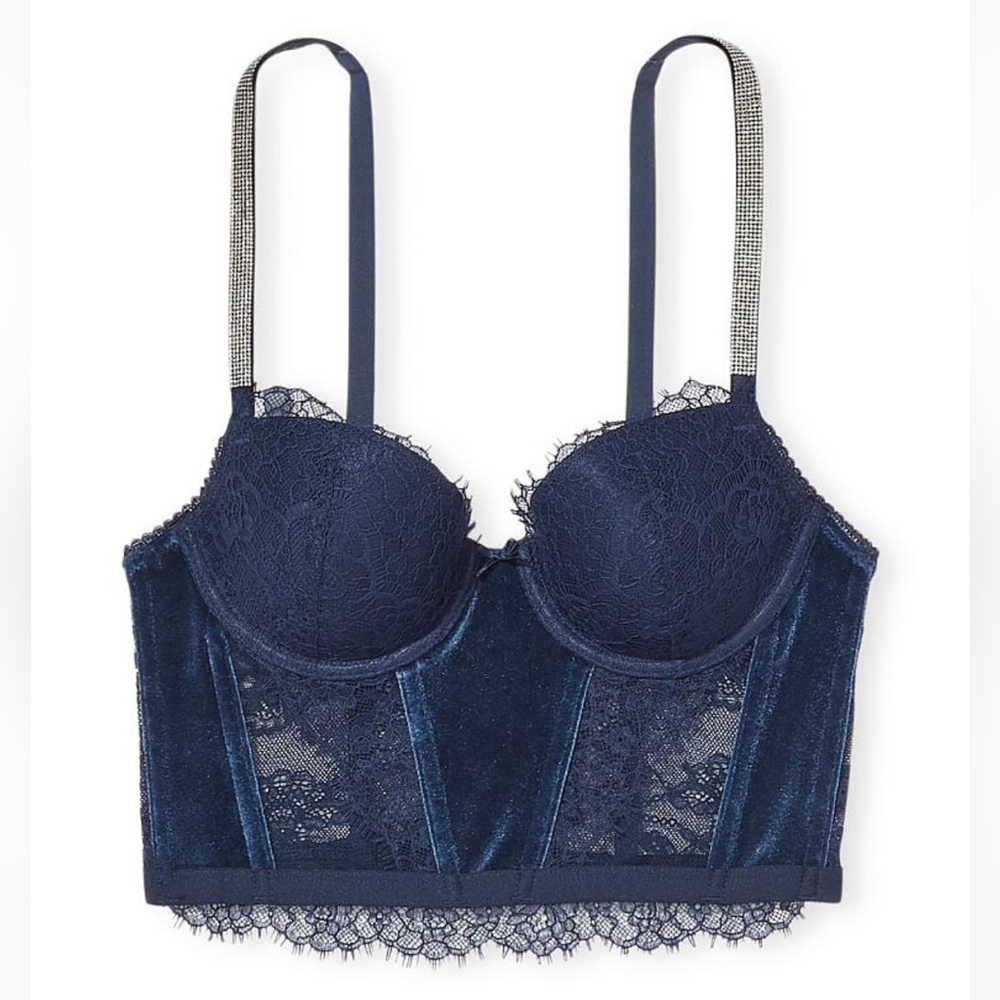 BNWT DREAM ANGELS Lace & Velvet Shine Strap Corset Top